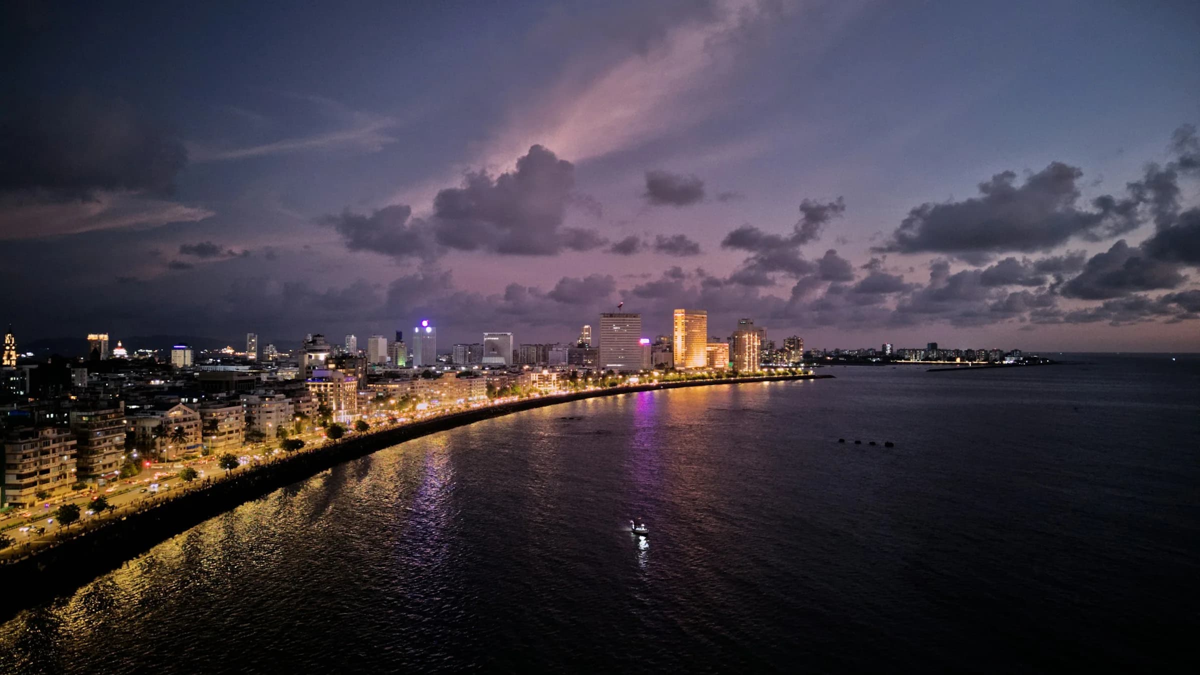 Mumbai Marine Drive at dusk — India passport pathways